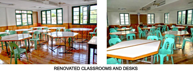RENOVATED CLASSROOMS AND DESKS